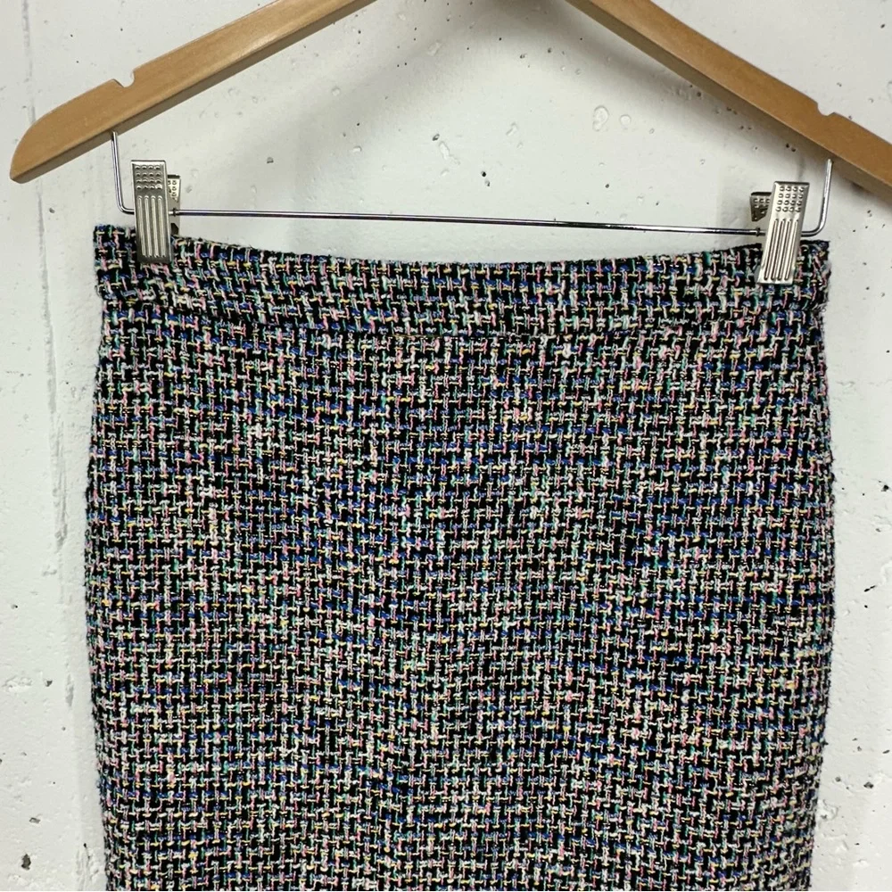 J Crew Women’s size 0 No 2 Black & White Tweed Pencil Skirt